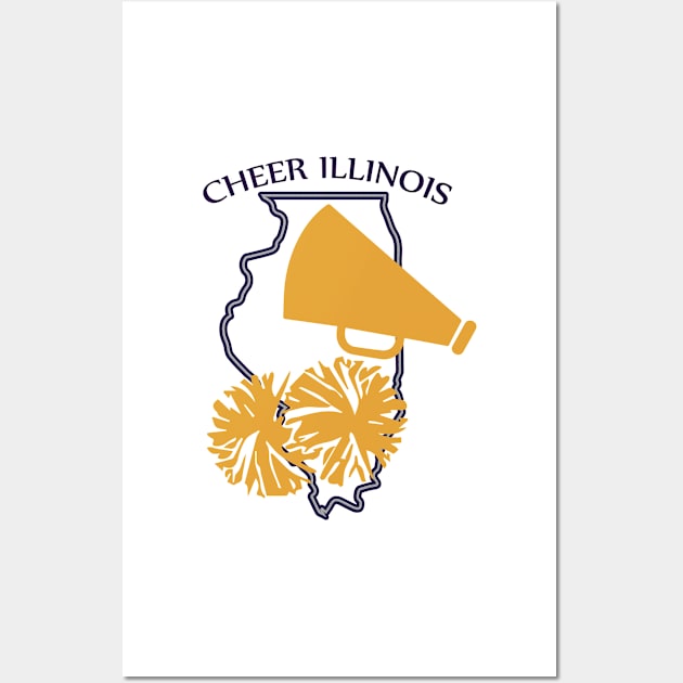 Illinois Cheer megaphone Wall Art by Prairie Ridge Designs